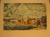 Untitled [Farm Scene with Barn & Silo]