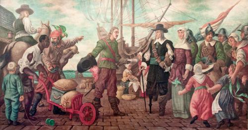 Arrival of Mail in New Amsterdam by Karl R. Free