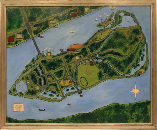 Decorative Map of Belle Isle by Harold Cohn