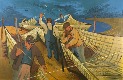 Mending Nets by Harry Gottlieb