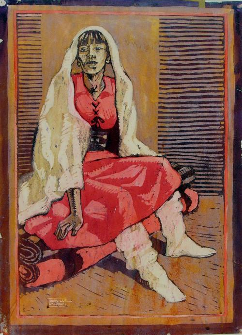 Indian Woman Sitting by Manville Chapman