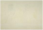 Untitled (mother and child, drawing of Maricopa Black-on-cream ceramic figurine)