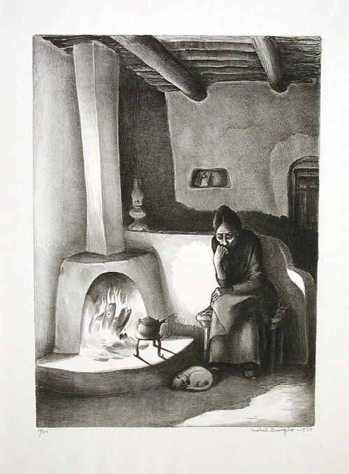 Abobe Interior, New Mexico by Mabel Dwight