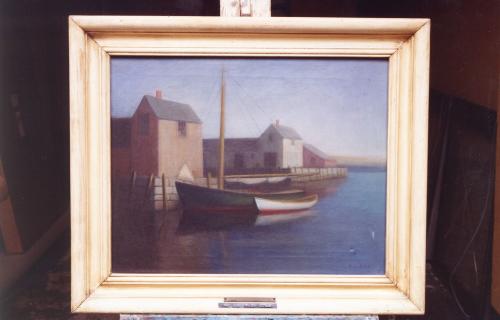 Old Fish Wharves (Rockport) by Thomas Casilear Cole