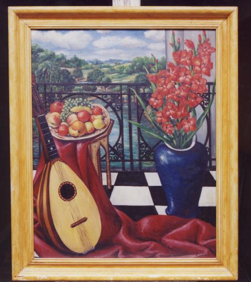 Still Life on a Balcony by William Preachen