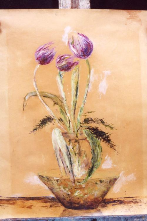 Vase of Tulips by Leo Schuller Sarkadi