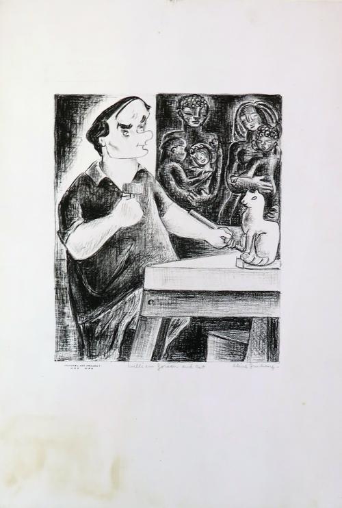 William Zorach & Cat by Aline Fruhauf