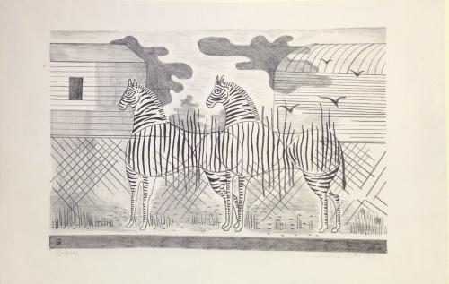 Zebras by Hilaire Hiler