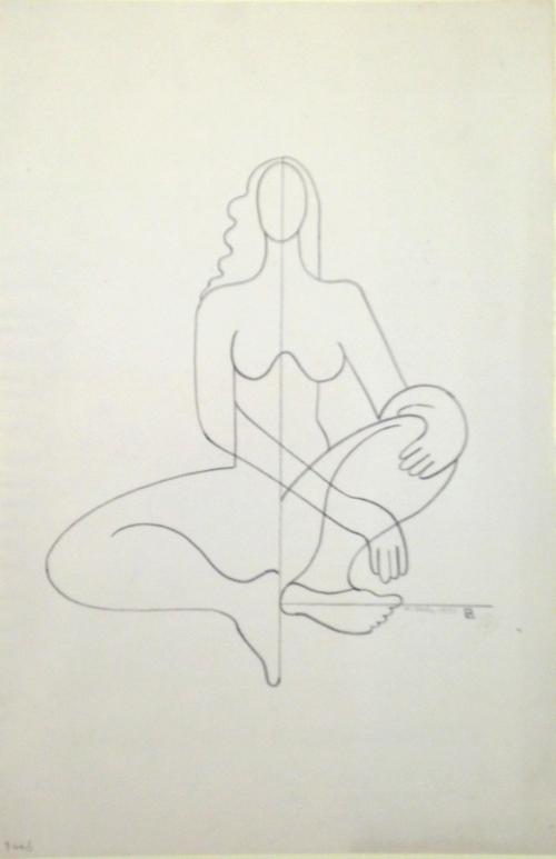 Abstraction (Abstraction #2; Seated Nude; Nude) by Hilaire Hiler