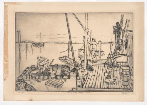 Fishing Village, Clinton, Connecticut by Gyula Zilzer