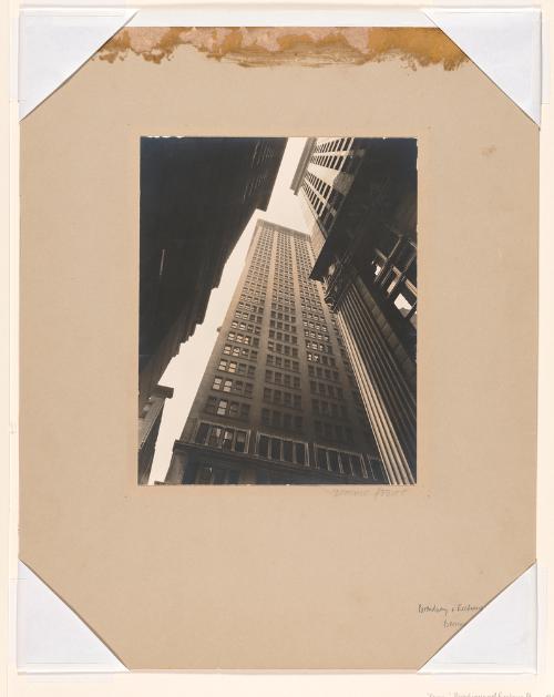 "Canyon," Broadway and Exchange Place by Berenice Abbott