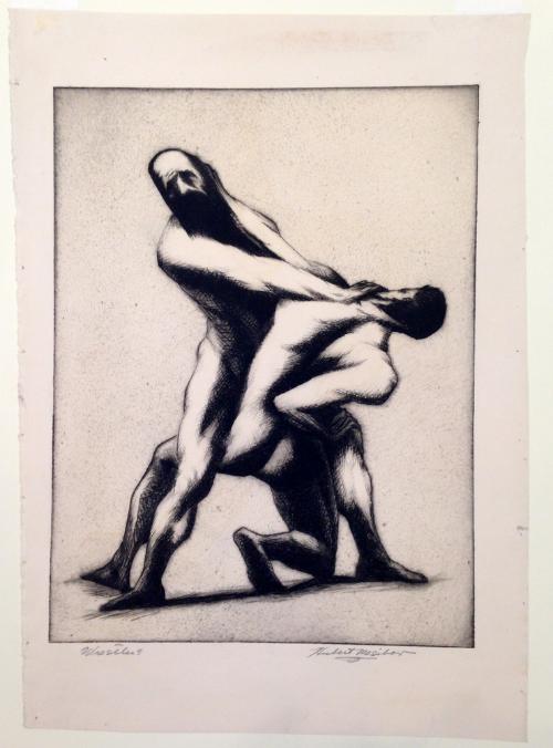 Wrestlers by Hubert Bernard Mesibov