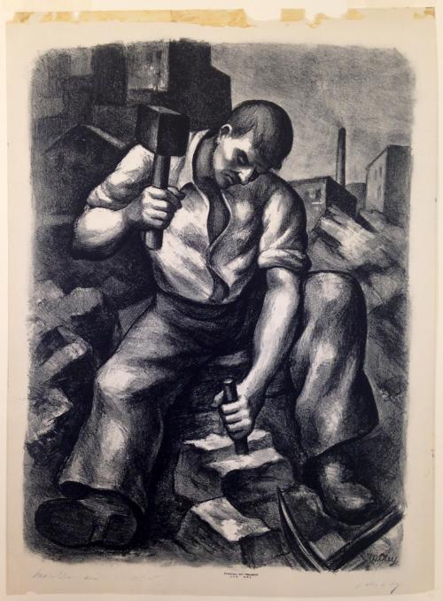 Worker with Mallet by Moses Oley