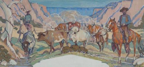 Sketch for "The Cattleman" by Harold Dow Bugbee