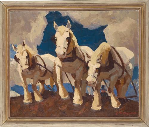 Unknown [Three Horse Plowing] by James Edward Fitzgerald